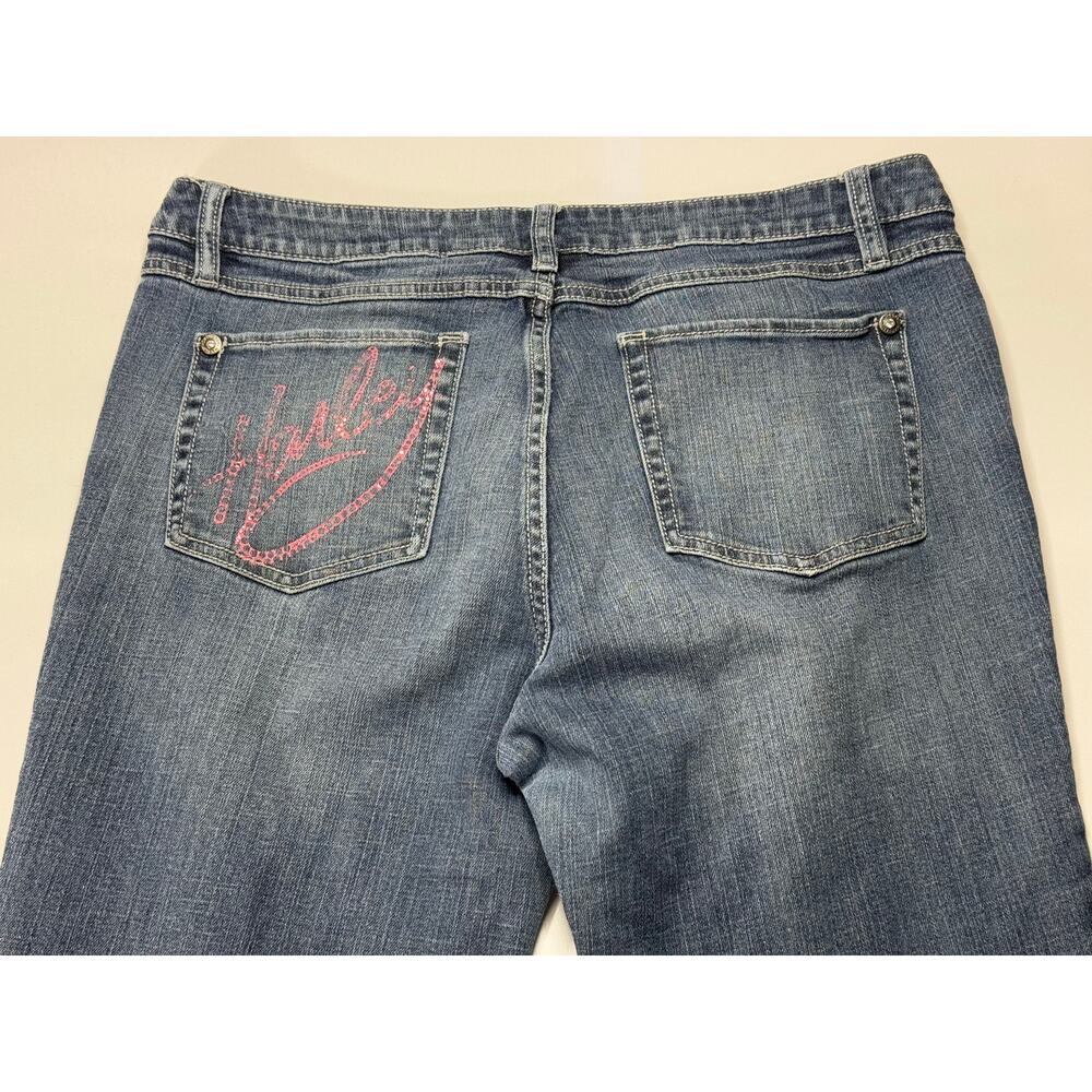 Harley Davidson Women's Bootcut Blue Denim Jeans - Size 14 (34x28) *READ** - Picture 5 of 9